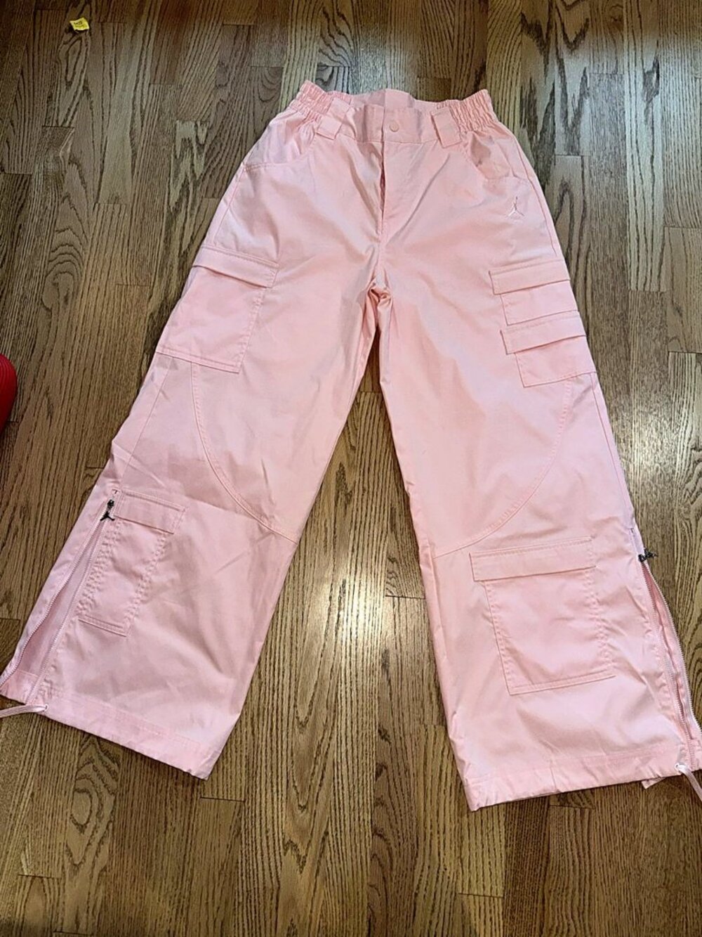 Jordan Women's Pink Woven Parachute Cargo Pants Jumpman Hem Zips S